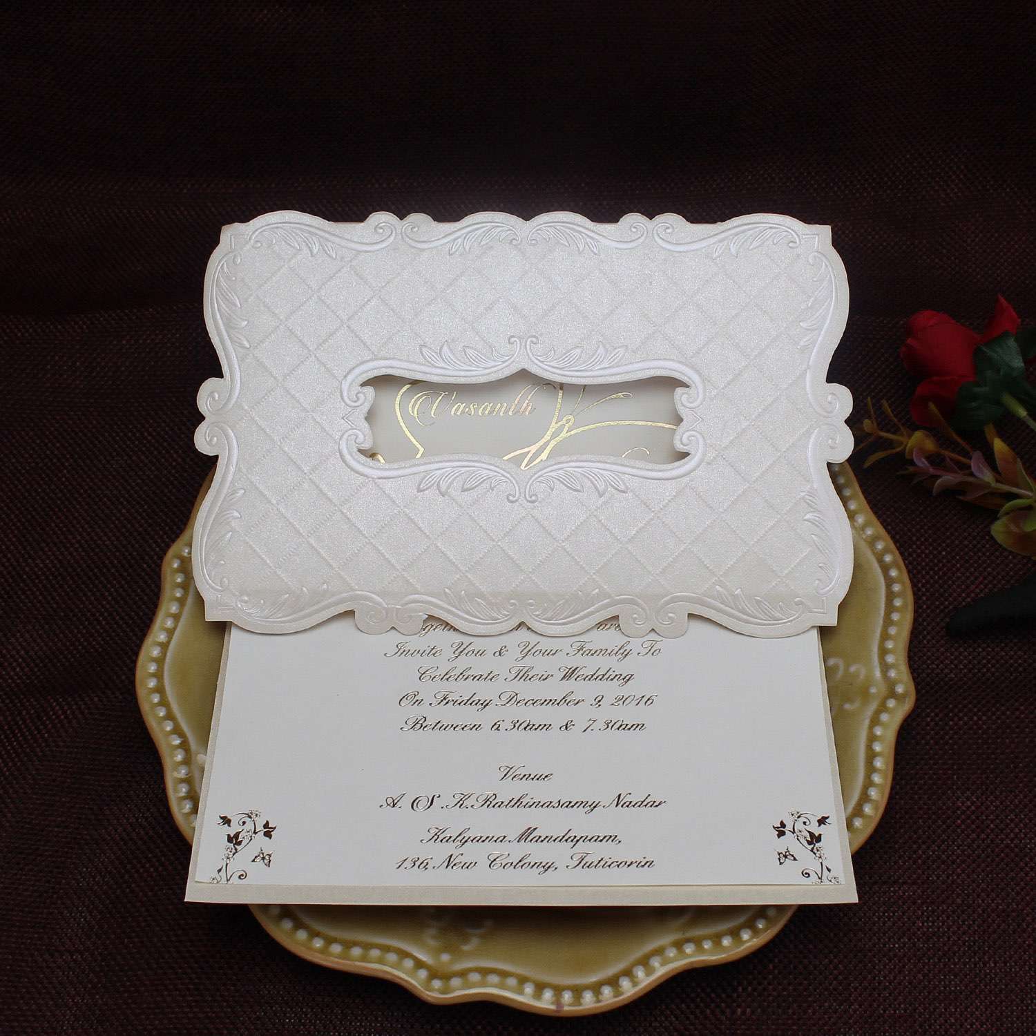 Ivory Embossing Invitation Card Foiling Card Cheap Invitation Wholesale
